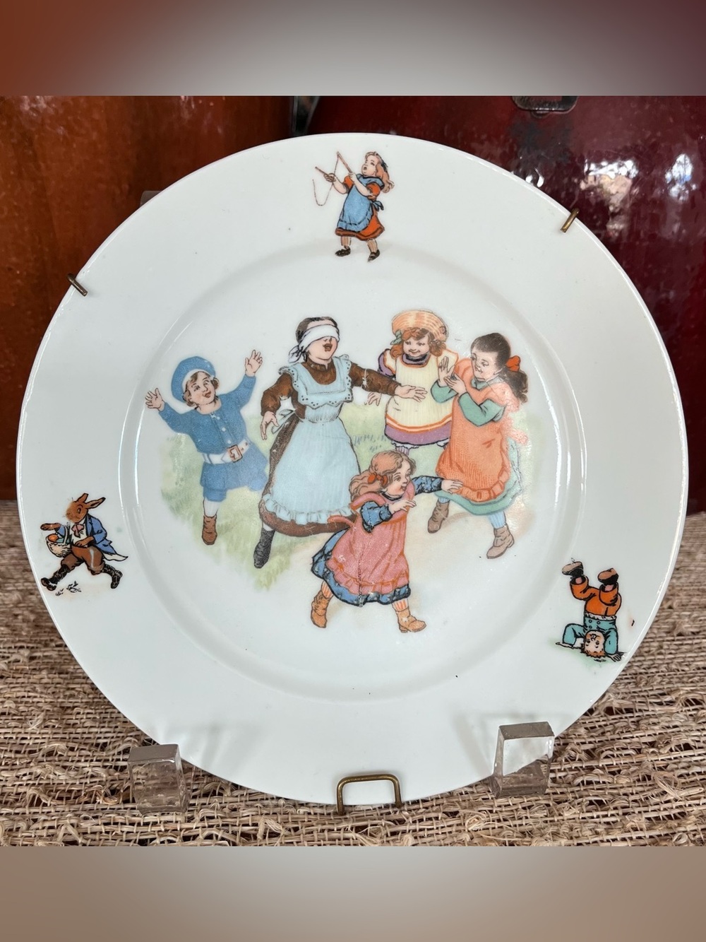 Vintage Children Plate Porcelain Made in Germany Children at Play 7”